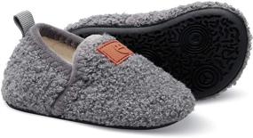 img 2 attached to 👦 Comfy and Adorable Xihalook Toddler Boys Girls Slippers with Microfleece Lining – Perfect Cozy Fuzzy House Shoes for Indoor Use, non-slip and Kid-friendly Design!