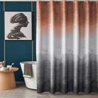 tudeco grey and blush splash ombre shower curtain - waterproof fabric set with 12 plastic hooks, grommet top, 72x72 inch, 1 panel logo