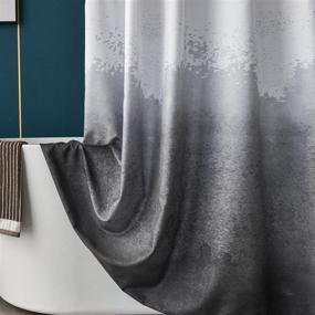 img 1 attached to TUDECO Grey and Blush Splash Ombre Shower Curtain - Waterproof Fabric Set with 12 Plastic Hooks, Grommet Top, 72x72 Inch, 1 Panel