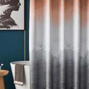 img 2 attached to TUDECO Grey and Blush Splash Ombre Shower Curtain - Waterproof Fabric Set with 12 Plastic Hooks, Grommet Top, 72x72 Inch, 1 Panel