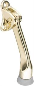 img 2 attached to Premium Litepak Kickdown Door Stop Holder - 2 Pack, 4'' - Polished Brass Plated Flip Doorstop