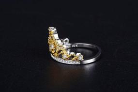 img 3 attached to 👑 Изысканное кольцо-диадема для женщин: Princesski Princess Queen Crown Ring в покрытии 18-каратным золотом с блестящими кубическими циркониями - идеальный подарок для девочек и обручальное кольцо.