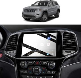 img 4 attached to Screen Protector Foils For 2019 2020 Grand Cherokee Uconnect Navigation Display Tempered Glass 9H Hardness HD Clear Jeep LCD GPS Touch Screen Protective Film (2019 2020 8