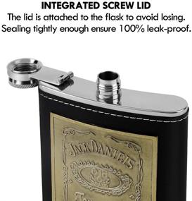 img 2 attached to 🍾 KWANITHINK Leakproof Stainless Steel Flask for Liquor and Funnel, 8 oz Hip Flask with Black Leather Cover - Ideal for Discreet Shot Drinking of Alcohol, Whiskey, Rum, Vodka - Perfect Gift for Men and Groomsmen