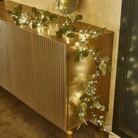 img 4 attached to 🎄 Hypestar Decorative Lights: Warm White Battery-Operated Lighted Tree, Artificial Garland with Adjustable Twig Branches. Tabletop Decoration for Christmas Party, Holiday Home Decor (Green-Ⅵ, 70Inch)