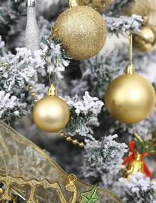 img 2 attached to 🎄 Aitsite 24ct Christmas Tree Ornaments Set: Mini Shatterproof Gold Balls for Festive Decor