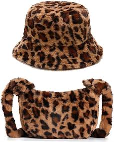 img 4 attached to 🐆 Leopard Print Clutch Handbag for Women: Cozy Faux Fur Tote Bag, Soft & Warm Shoulder Crossbody Purse