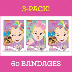 img 3 attached to 🎁 JoJo Siwa Kids Shaped Bandages, 20 CT, 3 Pack - Sticker-like, Antibacterial Adhesive Bandages for Minor Cuts, Scrapes, Burns. Ideal Stocking Stuffer or White Elephant Gift