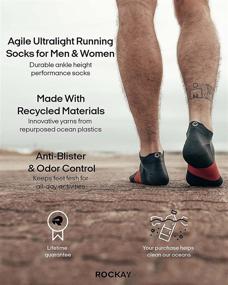 img 3 attached to Rockay Agile Ultralight Running Socks: Thin, Ankle Cut, Arch Support, 100% Recycled, Anti-Odor - For Men and Women (1 Pair)