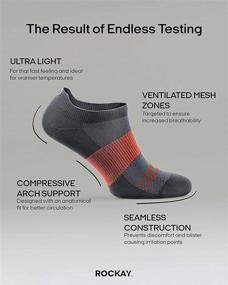 img 2 attached to Rockay Agile Ultralight Running Socks: Thin, Ankle Cut, Arch Support, 100% Recycled, Anti-Odor - For Men and Women (1 Pair)