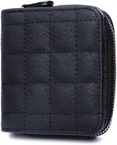 img 4 attached to 👛 Women's Small Quilted Credit Card Wallet: Compact Bifold with Zipper Pocket - Mini Holder for Cards