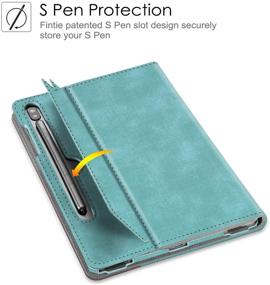 img 2 attached to 📱 Fintie Denim Turquoise Case for Samsung Galaxy Tab S6 10.5" 2019 - Patented S Pen Slot Design, Multi-Angle Viewing Stand Cover with Auto Wake/Sleep Feature