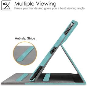 img 1 attached to 📱 Fintie Denim Turquoise Case for Samsung Galaxy Tab S6 10.5" 2019 - Patented S Pen Slot Design, Multi-Angle Viewing Stand Cover with Auto Wake/Sleep Feature