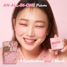 img 3 attached to 🎨 I'M MEME Multi Cube 3: Sweet Pink Mini Multi Palette - 4 Eye-shadows, 1 Blush for K-beauty Lovers! Vegan, Long-lasting Results