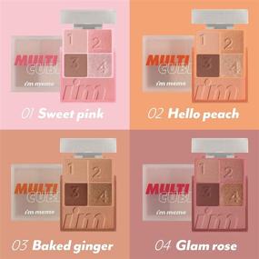 img 1 attached to 🎨 I'M MEME Multi Cube 3: Sweet Pink Mini Multi Palette - 4 Eye-shadows, 1 Blush for K-beauty Lovers! Vegan, Long-lasting Results