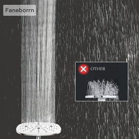 img 2 attached to 🚿 Faneborn Bathroom Shower Head, 9.5 Inch High Pressure Fixed Showerhead with 3 Modes, Adjustable Directional Ball Joint, Square Chrome Finish – Ideal Choice for Perfect Shower Experience
