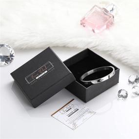 img 2 attached to 🌟 Stylish Chamsa Hand Bracelet Bangles Gift Box - Five Rock Style, Silver, Friendship Jewelry for Women, Girls, Teens and Friends, No Evil Eye Protection, Stainless Steel Hinged Bangle with Cubic Zirconias - Perfect for SEO