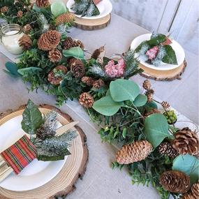 img 1 attached to 🎄 Supla 55" Rustic Assorted Pine Cone Twig Garland - 78 Pcs, Holiday Decor for Christmas & Winter Festival, Indoor & Outdoor Décor