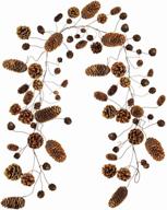 🎄 supla 55" rustic assorted pine cone twig garland - 78 pcs, holiday decor for christmas & winter festival, indoor & outdoor décor logo