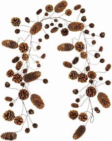 img 4 attached to 🎄 Supla 55" Rustic Assorted Pine Cone Twig Garland - 78 Pcs, Holiday Decor for Christmas & Winter Festival, Indoor & Outdoor Décor