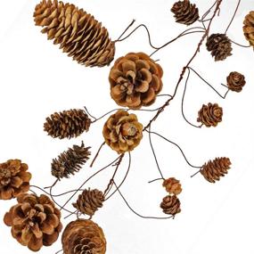 img 3 attached to 🎄 Supla 55" Rustic Assorted Pine Cone Twig Garland - 78 Pcs, Holiday Decor for Christmas & Winter Festival, Indoor & Outdoor Décor