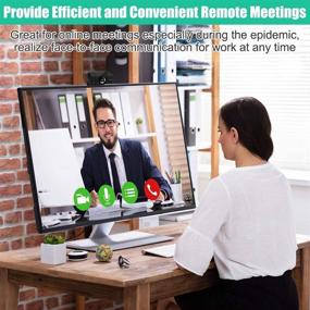 img 2 attached to 🎥 Burxoe 1080P HD Webcam with Microphone for Desktop Laptop, USB PC Camera with 110-Degree Wide Angle, Mic Privacy Cover, Tripod Stand – Ideal for Conferences, Video Calls, and Online Studies