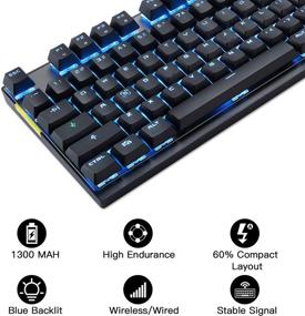 img 1 attached to MOTOSPEED Wireless Mechanical Keyboard Compatible PC