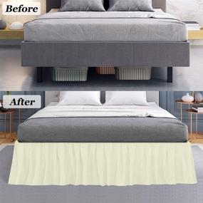 img 1 attached to COTTINGOS Ruffled Bed Skirt with Split Corners - Full Size Dust Ruffle Bed Skirt 18-Inch Drop 3-Side Coverage - Expertly Tailored Fit, Wrinkle-Free - Cream (Full 18 Drop)
