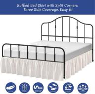 cottingos ruffled bed skirt with split corners - full size dust ruffle bed skirt 18-inch drop 3-side coverage - expertly tailored fit, wrinkle-free - cream (full 18 drop) logo