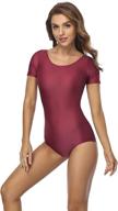 🩰 speerise women's short sleeve dance leotard - stretchable spandex for optimal performance logo