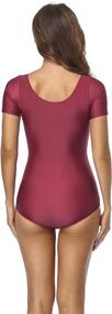 img 1 attached to 🩰 Speerise Women's Short Sleeve Dance Leotard - Stretchable Spandex for Optimal Performance