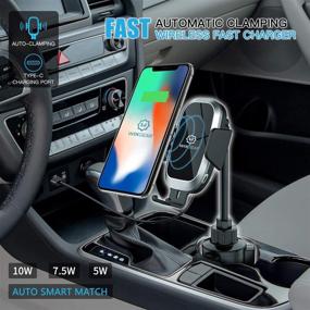 img 3 attached to 📲 Auto-Clamping Wireless Car Charger by WixGear - Fast Charging Cup Phone Holder for Car | Compatible with iPhone 11, Xs/MAX/XS/XR/X/8/ and Samsung S10/S9/S8 | 10W Qi Full Automatic Arms