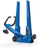 park tool professional wheel truing stand, blue: premier precision for perfect wheel alignment logo