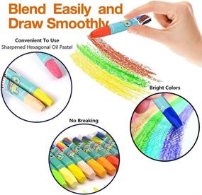 img 3 attached to 🖍️ 36 Assorted Colors Non-Toxic Oil Pastels Set - Soft Art Crayon Oil Paint Sticks for Kids Indoor Activities, Beginners & Artists - Ideal for Painting, Drawing, and Graffiti - Students Art Supplies (36 Colors)