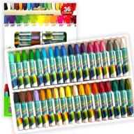 🖍️ 36 assorted colors non-toxic oil pastels set - soft art crayon oil paint sticks for kids indoor activities, beginners & artists - ideal for painting, drawing, and graffiti - students art supplies (36 colors) logo