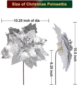 img 2 attached to Inch Poinsettia Flowers Christmas Tree Seasonal Decor for Tree Skirts