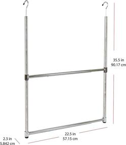 img 3 attached to 👗 Oceanstar 2-Tier Chrome Adjustable Rod Closet Hanger: Convenient Portable Storage Solution, 23 inch