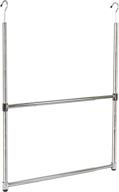 👗 oceanstar 2-tier chrome adjustable rod closet hanger: convenient portable storage solution, 23 inch logo