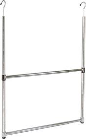 img 4 attached to 👗 Oceanstar 2-Tier Chrome Adjustable Rod Closet Hanger: Convenient Portable Storage Solution, 23 inch