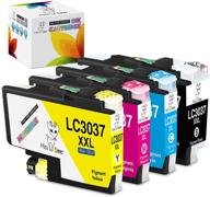 🖨️ compatible ms deer lc3037 ink cartridge, ultra high yield for brother mfc-j5845dw mfc-j5945dw mfc-j6545dw mfc-j6945dw printer (1 black 1 cyan 1 yellow 1 magenta) 4-pack, lc3037xxl logo