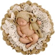 mocohana basket filler newborn photography props set for baby photoshoots - khaki blanket flower posing accessories logo