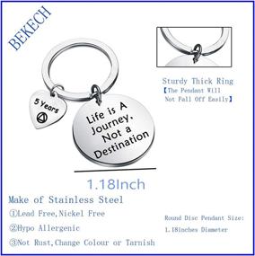 img 3 attached to BEKECH Sobriety Anniversary Keychain Destination Women's Jewelry