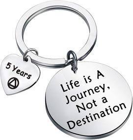 img 4 attached to BEKECH Sobriety Anniversary Keychain Destination Women's Jewelry