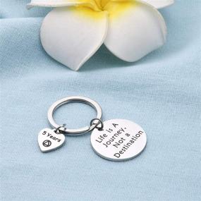 img 1 attached to BEKECH Sobriety Anniversary Keychain Destination Women's Jewelry