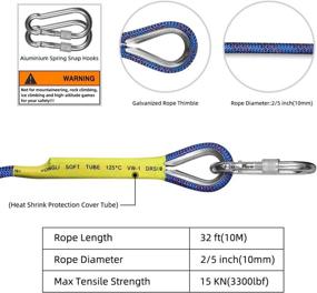 img 2 attached to 🧗 VOXLOVA High Strength Rock Climbing Rope, Outdoor Static Safety Rope, 10mm Hiking Tree Climbing Fire Escape Rappelling Rope, Fire Rescue Rope 10M(32ft) 20M(65ft)