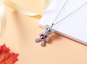 img 2 attached to 🐻 Cute Teddy Bear Necklace: Heart Crystal Pendant, 18 Inches Chain in Gift Box - Perfect Kawaii Present for Junior Teen Girls