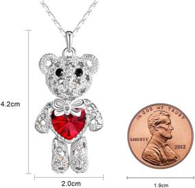 img 3 attached to 🐻 Cute Teddy Bear Necklace: Heart Crystal Pendant, 18 Inches Chain in Gift Box - Perfect Kawaii Present for Junior Teen Girls