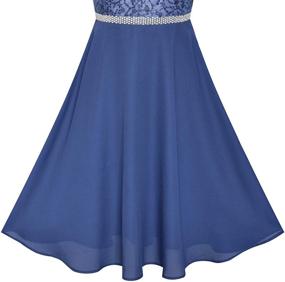 img 1 attached to Girls Dress Rhinestone Chiffon Bridesmaid Girls' Clothing in Dresses