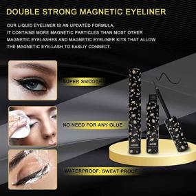 img 2 attached to LASHIDOL Magnetic Eyelashes Set with Eyeliner Kit, 5 Pairs Reusable 3D Magnetic False Lashes - 2021 Upgraded Premium for Natural-looking Makeup & Eyelash Extensions, No Glue Needed - Women's & Girls' Favorite