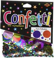 🎨 add a splash of color with beistle polka dots assorted sizes cutout plastic confetti - 1 pack, multicolored logo
